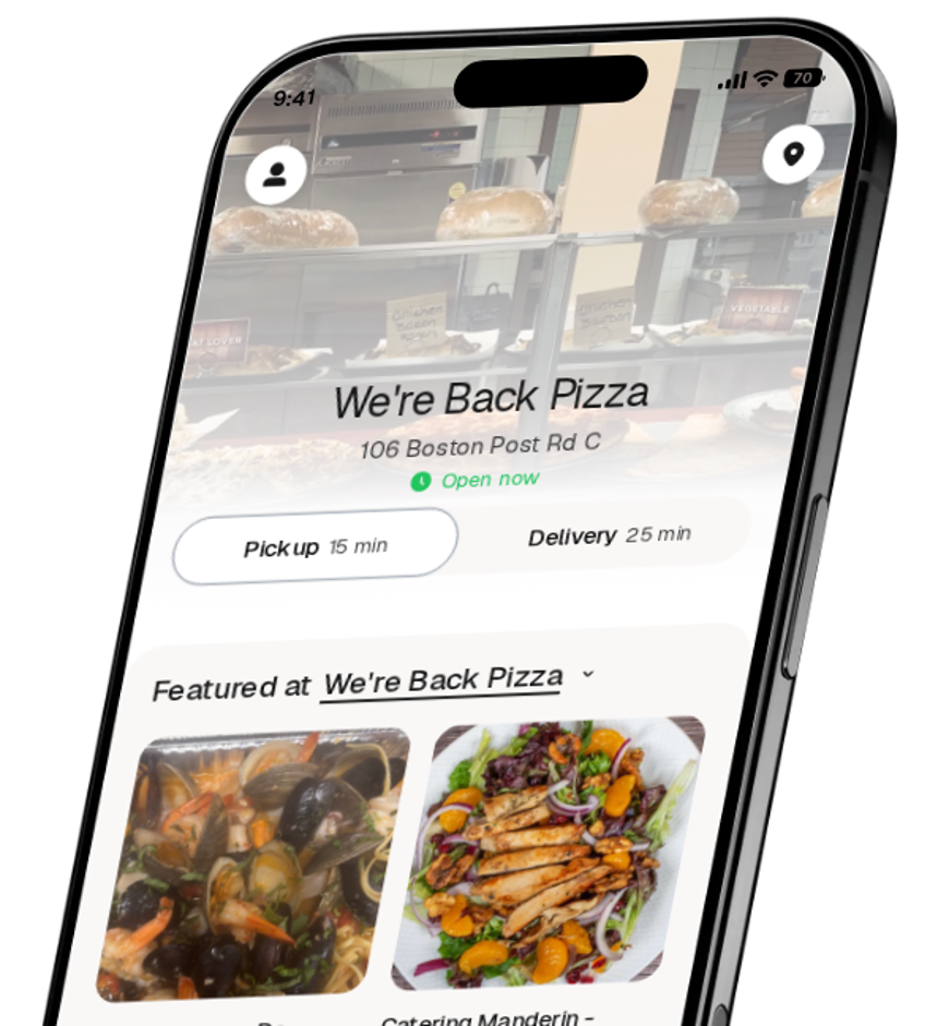 We're Back Pizza app preview